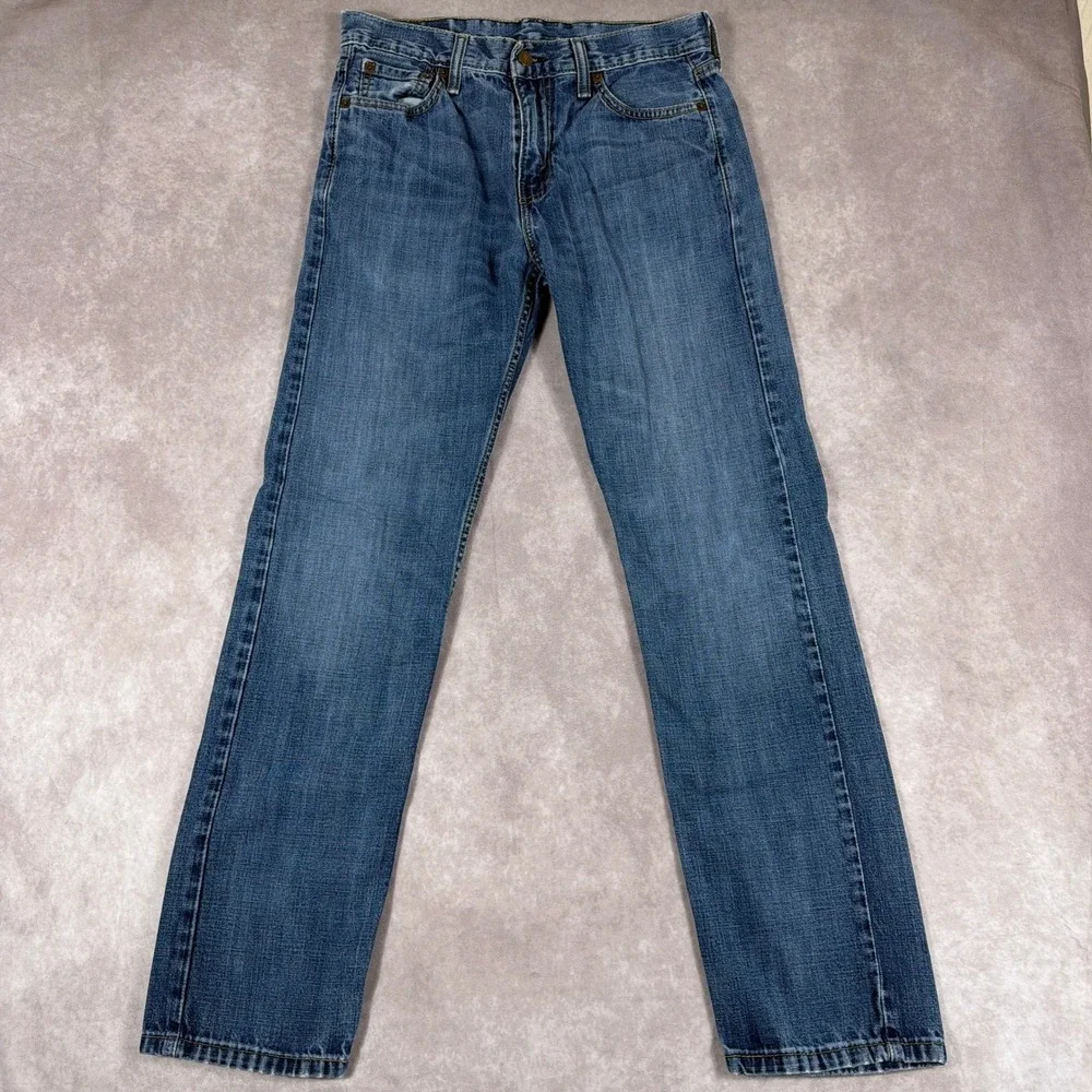 Levi's 513 Slim Straight Jeans Medium Wash Denim W30 L32 Blue Mens Casual Pants